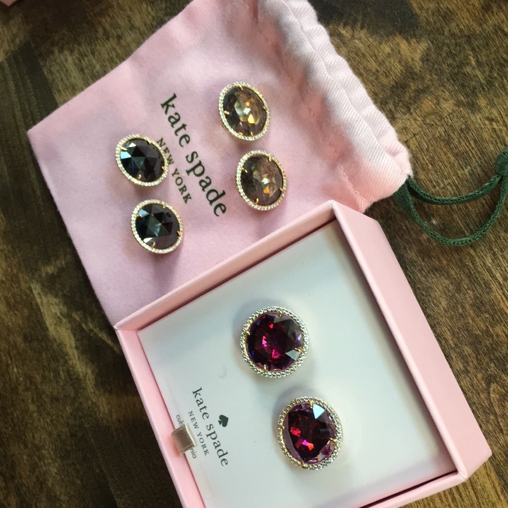 Kate Spade Large Stud Earrings 3 pairs